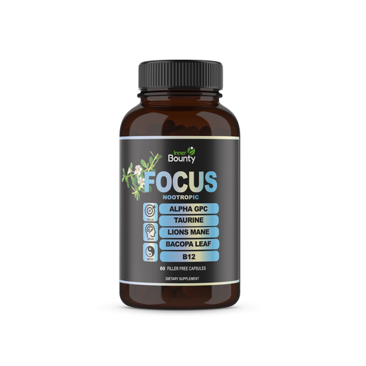 14-in-1 Focus Nootropic with Vitamin C, B6 & 12, Alpha GPC, and More - 60 Filler Free Capsules