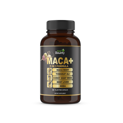 11-in-1 Organic Maca Root Performance Formula with Organic Red Beet Root, Beef Liver, and More - 60 Filler Free Capsules